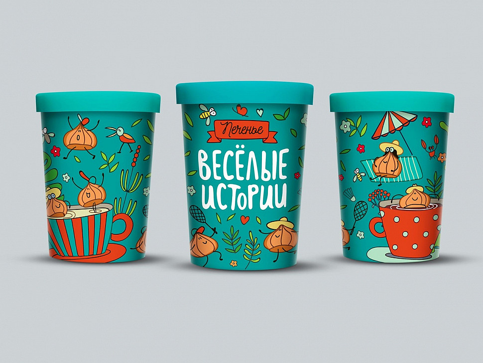 Наше портфолио - Логотип и дизайн линейки кондитерских изделий "Весёлые истории"