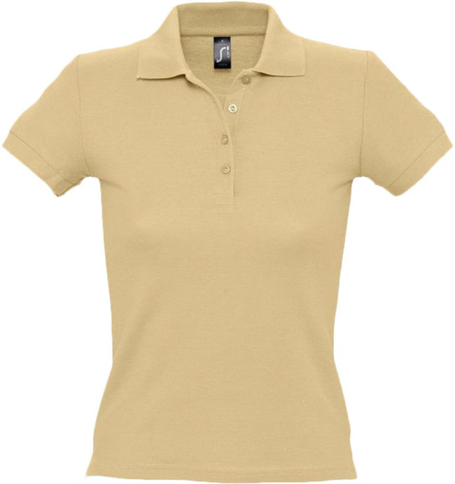 Рубашка поло женская People 210, бежевая Рубашка поло женская People 210, бежевая
